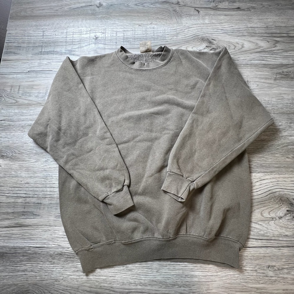 Oneita Sweatshirt Mens Medium‎ Brown Vintage Power-Sweats Made in USA Boxy Blank